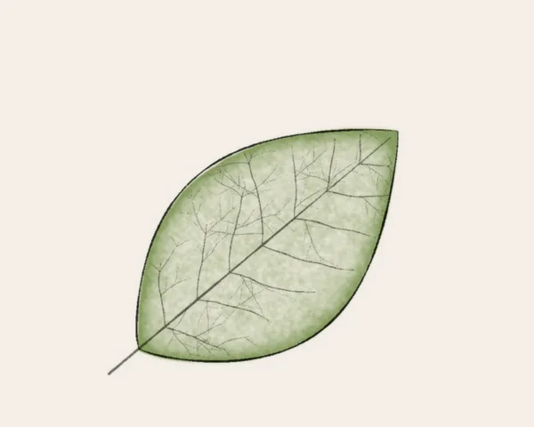 Watercolor of a single leaf with a distinct vein network